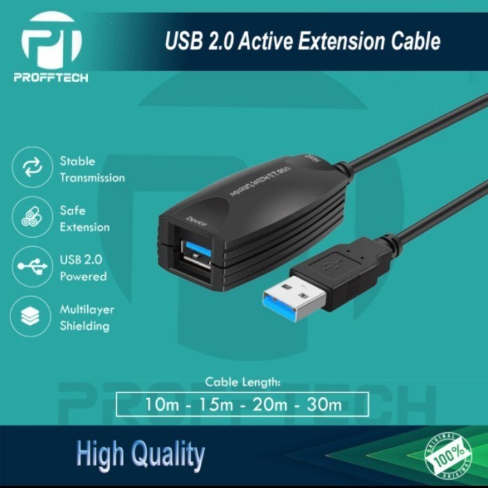 Jual Profftech Original KABEL USB 2.0 Extension Aktif 15 Meter Garansi ...