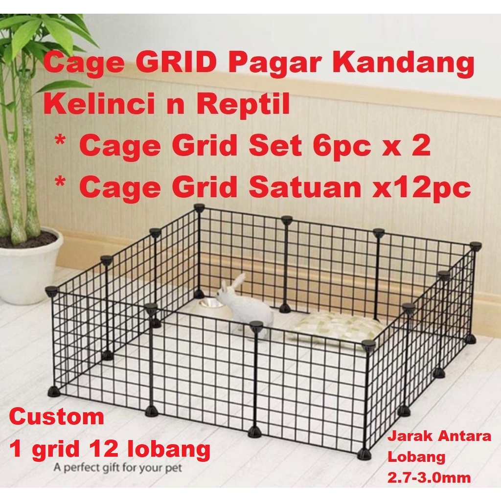 Jual PAKET 6pc Cage Grid C&C Pet Fence Kandang Hamster Kandang Kelinci ...