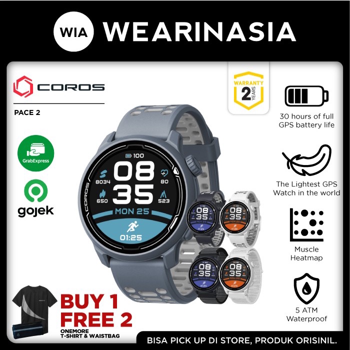 Jual Jam Tangan Coros Pace GPS Sport Watch BlSteelSilicone