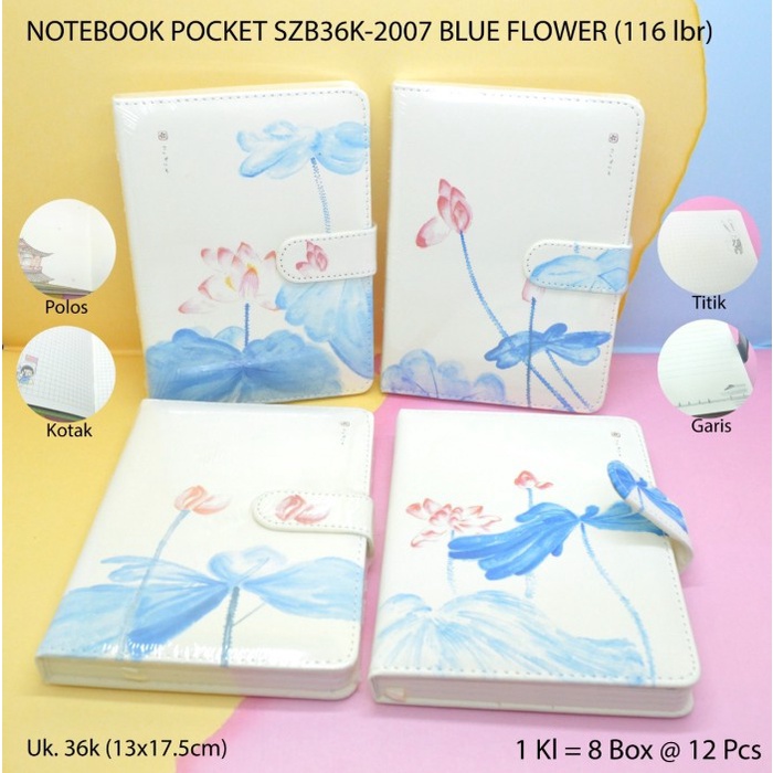 Jual buku notebook magnet motif blue flower satuan -zilong | Shopee ...