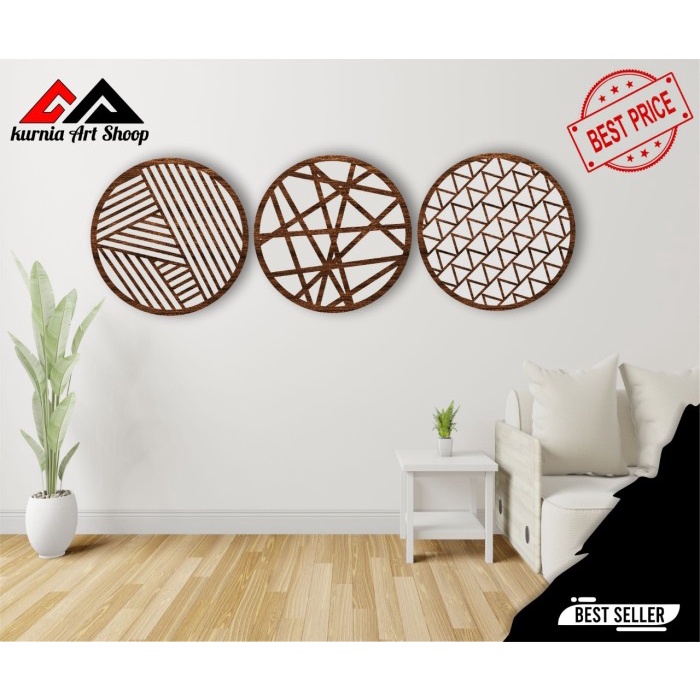 Jual Hiasan Dinding Wall Decore Aesthetic Bulat Laser Cuting Minimalis