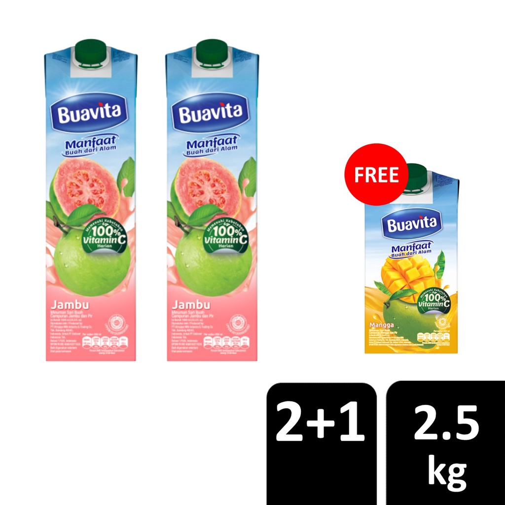 Jual Buy 2 Buavita Guava 1000ml FREE Buavita Mango 500ml | Shopee Indonesia