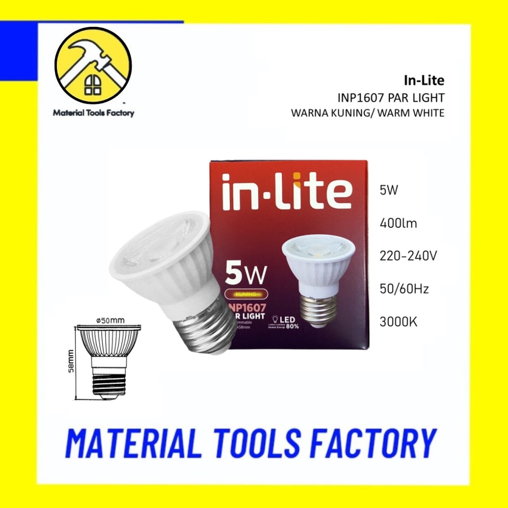 Jual InLite PAR Light COB Fitting E27 Lampu LED Spot COB INP1607 5W ...