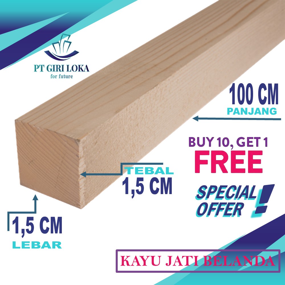 Jual Kayu Palet Jati Belanda 1.5x1.5x100cm Jati Belanda Kayu Pinus Kayu ...