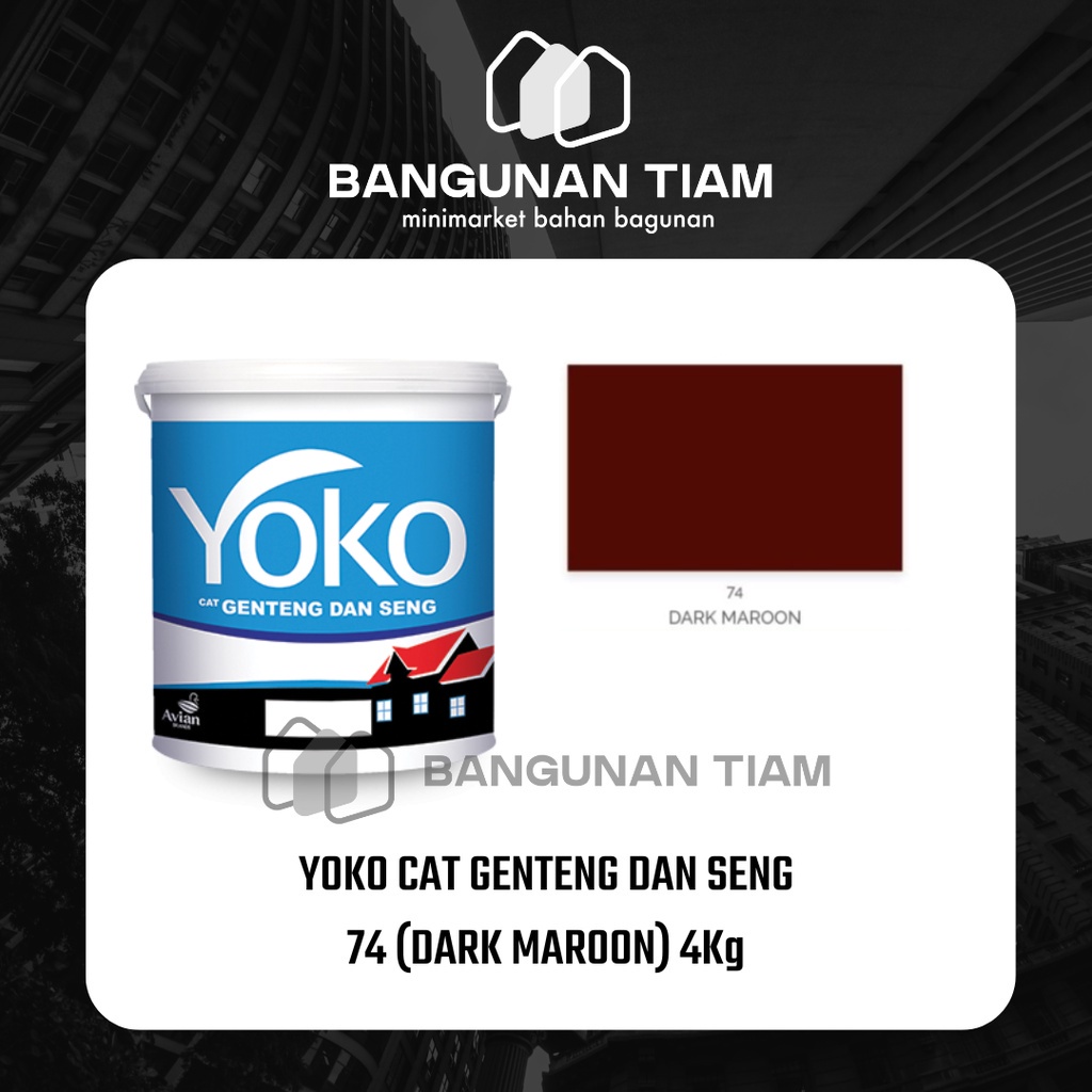 Jual Yoko Cat Genteng Dan Seng ~ 74 Dark Maroon 4 Kg Avian Brands 100 Ori Kode Asli Pabrik 7965