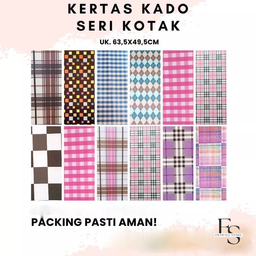 Jual Kertas Kado Sansan Wawa Motif Kotak Isi 20 Lembar | Shopee Indonesia