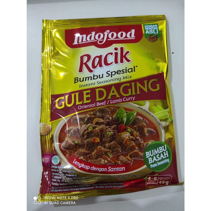 Jual Indofood Bumbu Racik Special Instant 45 Gram Rasa Rendang Opor