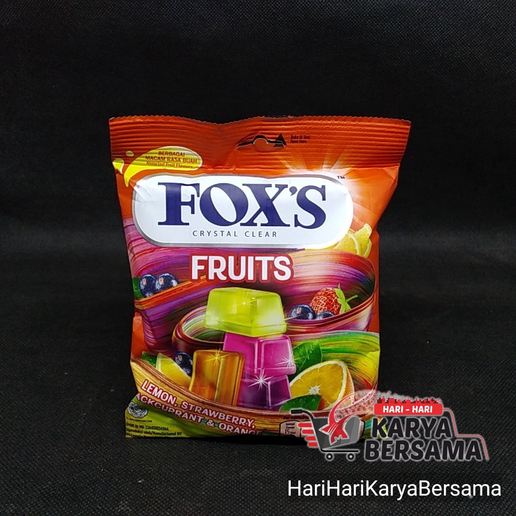 Jual Permen Foxs Foxs Fox Crystal Clear Fruits Bag 90gr Shopee Indonesia 8024