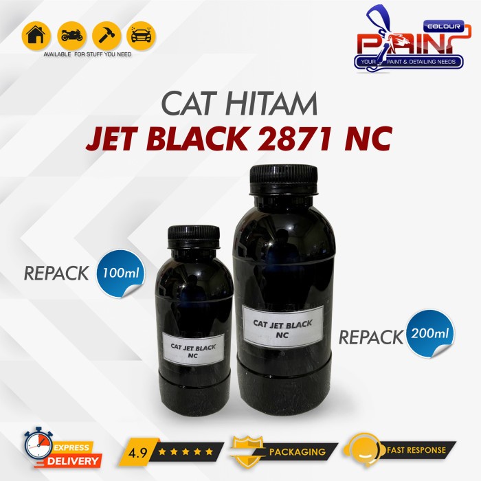 Jual Cat Hitam Jet Black NC Eceran Repack 100ml 200ml | Shopee Indonesia