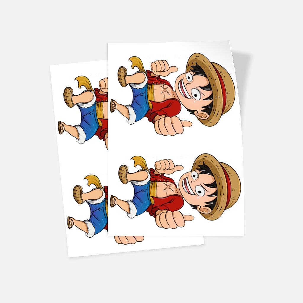Jual Glossy Sticker - Set of 2 Sticker Chibi Luffy One Piece | Shopee ...