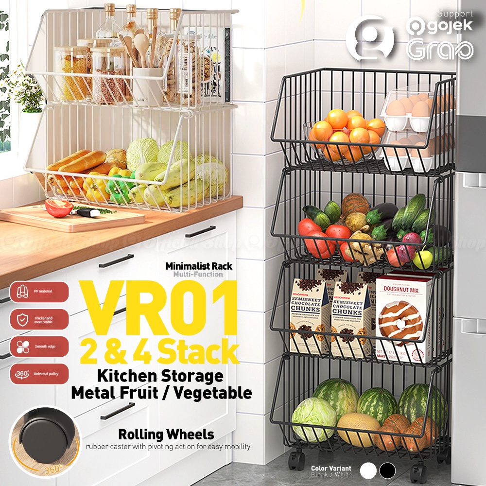 Jual HOP VR01 Rak Dapur Roda Tingkat Organizer Serbaguna Tempat ...