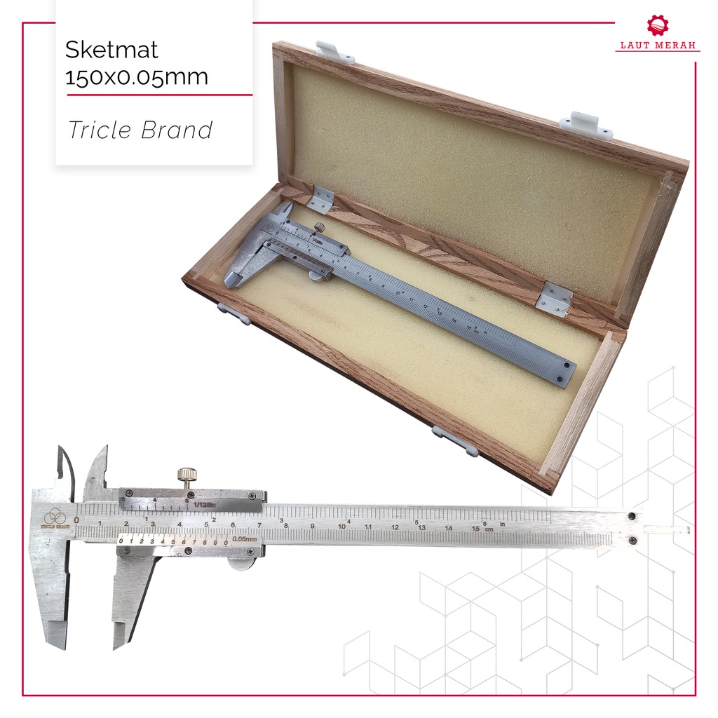 Jual CR29 Sketmat Sigmat Jangka Sorong Vernier Caliper Kotak Kayu