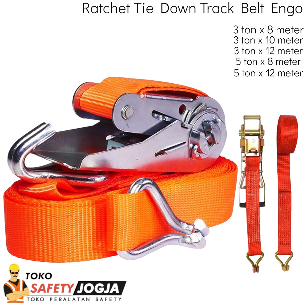 Jual Ratchet Tie Down Engo Track Belt 3 Ton x 8 Meter 5 Ton x 12 Meter ...