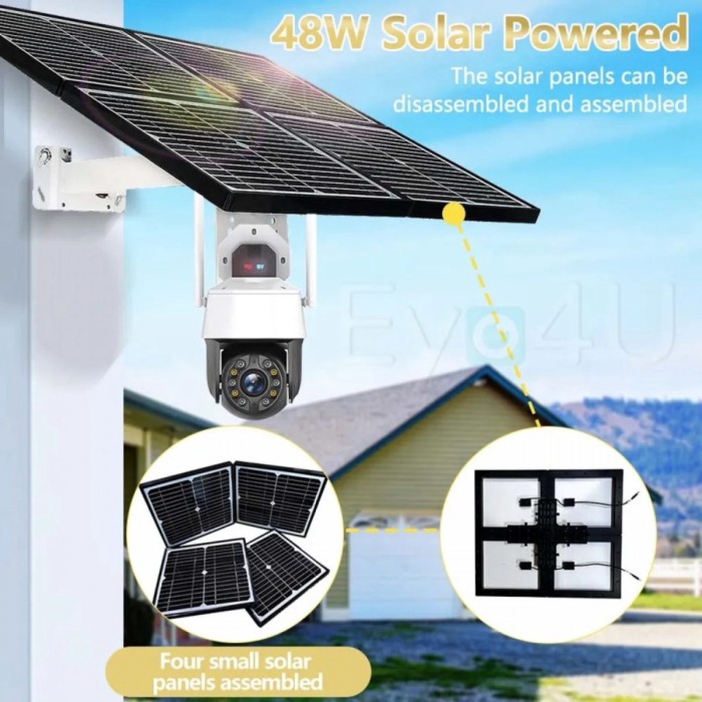 Jual CCTV 4G Simcard Solar Panel 30x Zoom Optical 48W | Shopee Indonesia