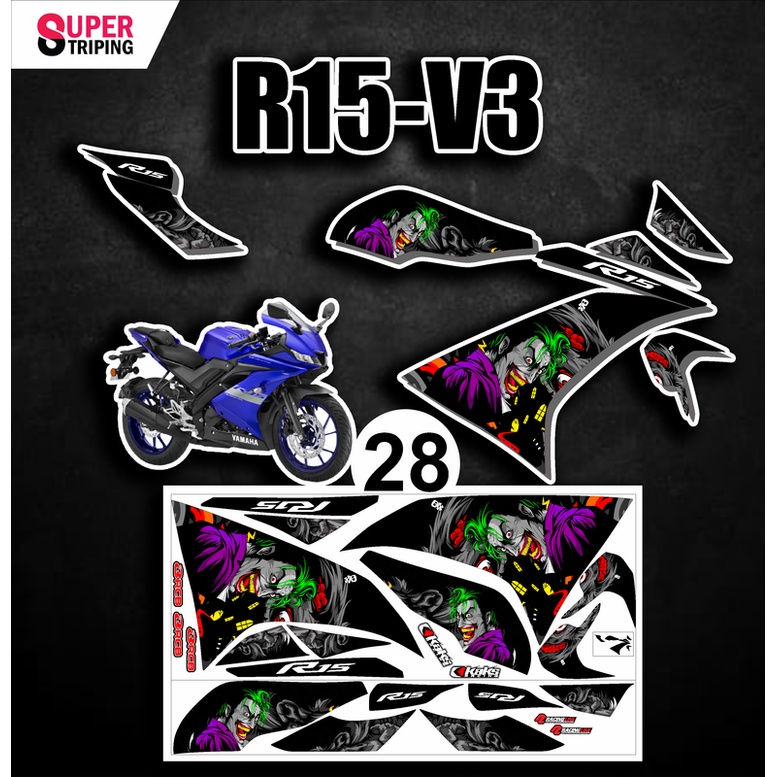 Jual STICKER R15 V3 Varian 28 - Tahun 2017 2018 2019 2020 2021 Desain ...