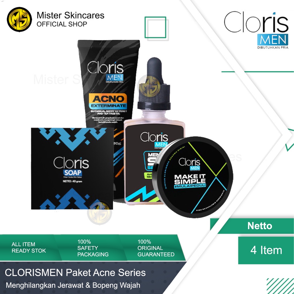 Jual Clorismen Acne Series Paket Skincare Pria Penghilang Jerawat ...