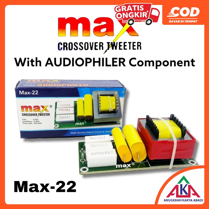 Jual Kit Crossover Tweeter MAX / HZ Audiophiler Module Max-22 250W ...