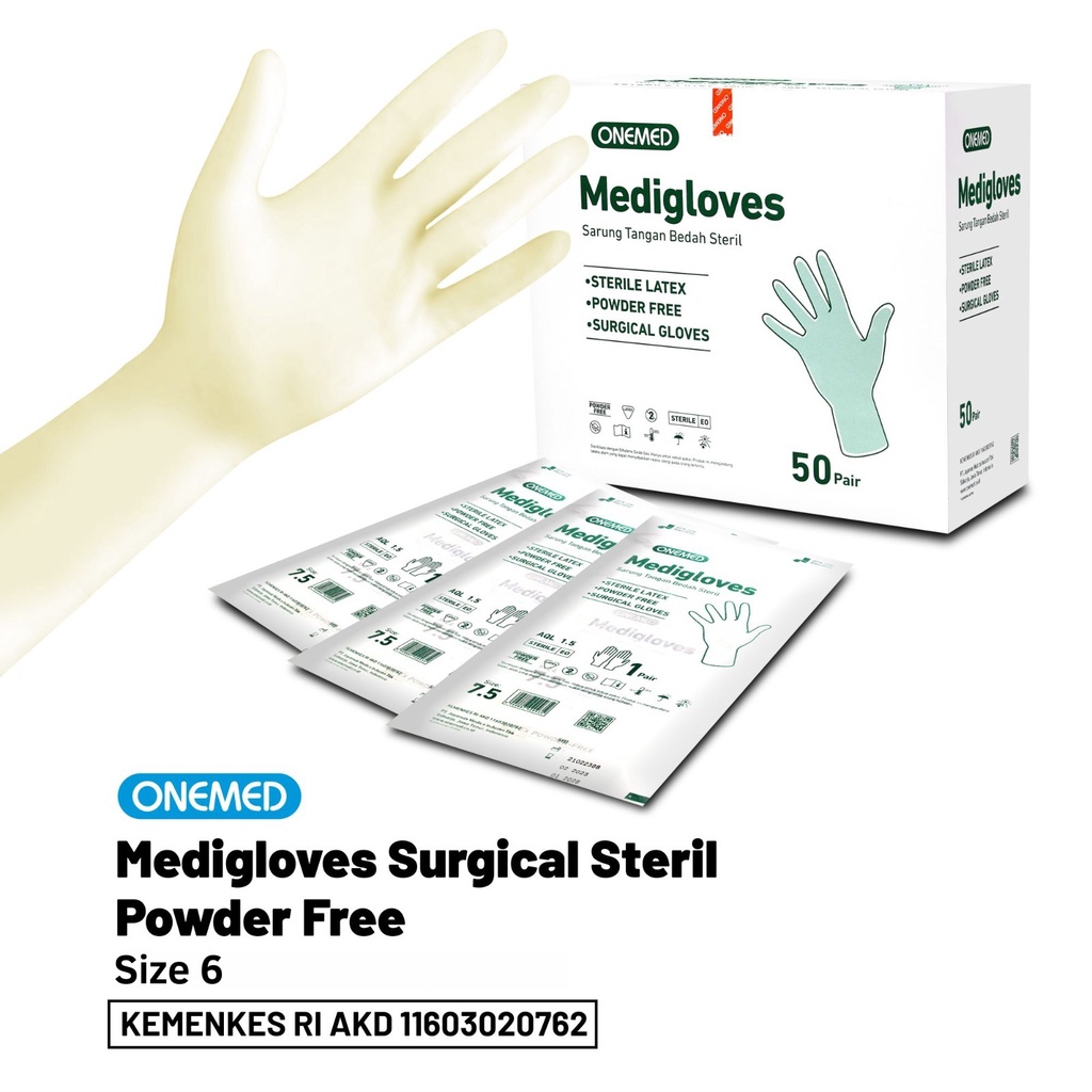 Jual Medigloves Surgical Steril Powder Free PF Box Isi 50 Pasang ...