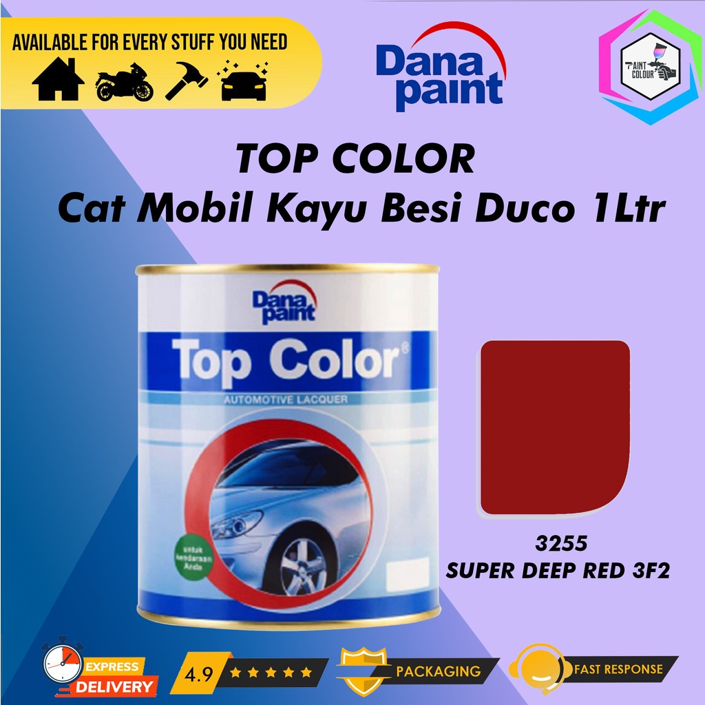 Jual TOP COLOR 3255 Super Deep Red 3F2 - Cat Mobil Kayu Besi Duco ...