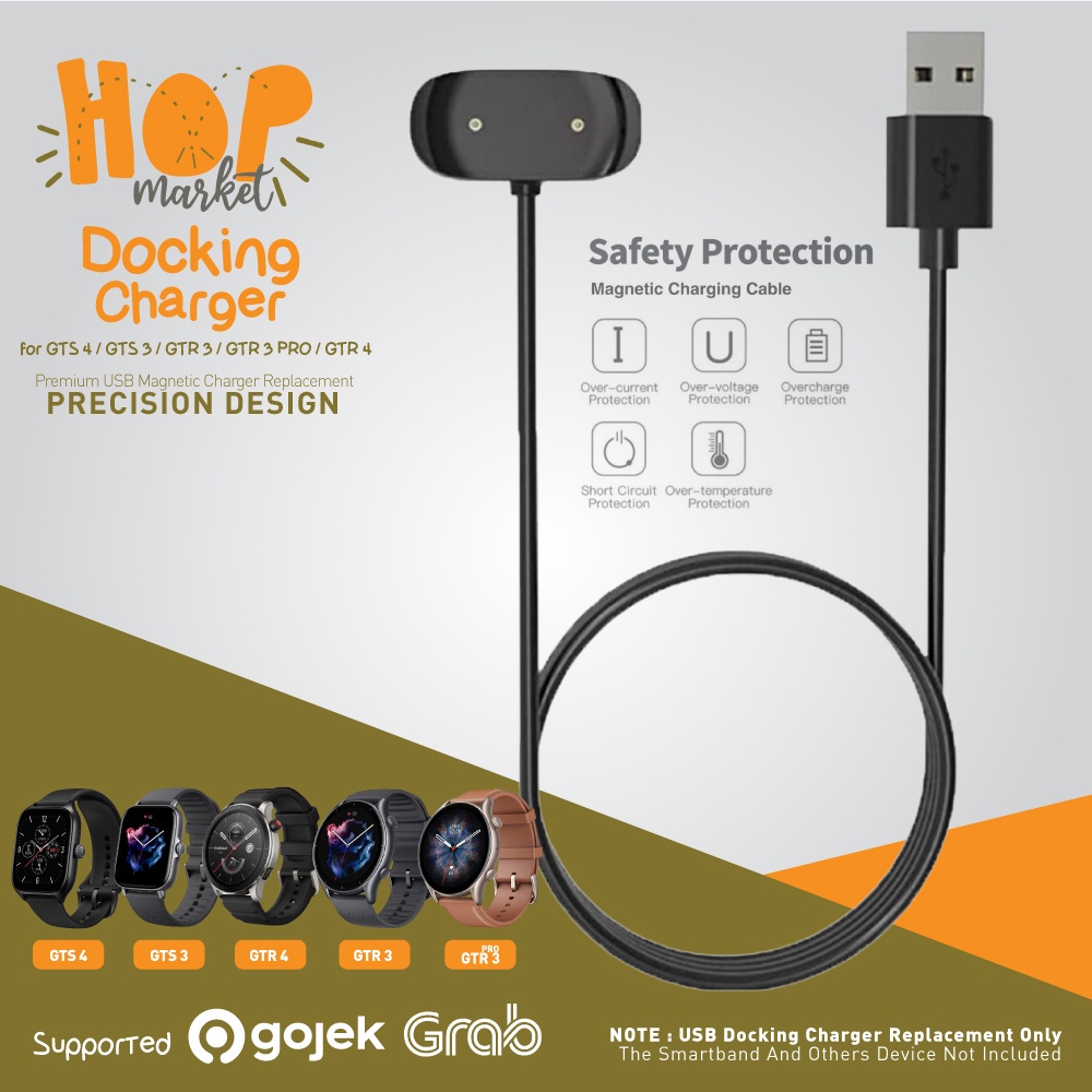 Caricatore Magnetico Per Amazfit GTS 3/GTR 3/GTR 3 Pro – Cavo USB Da 1 M, Protezione Da Corto E Sovratensione, Ricarica Stabile