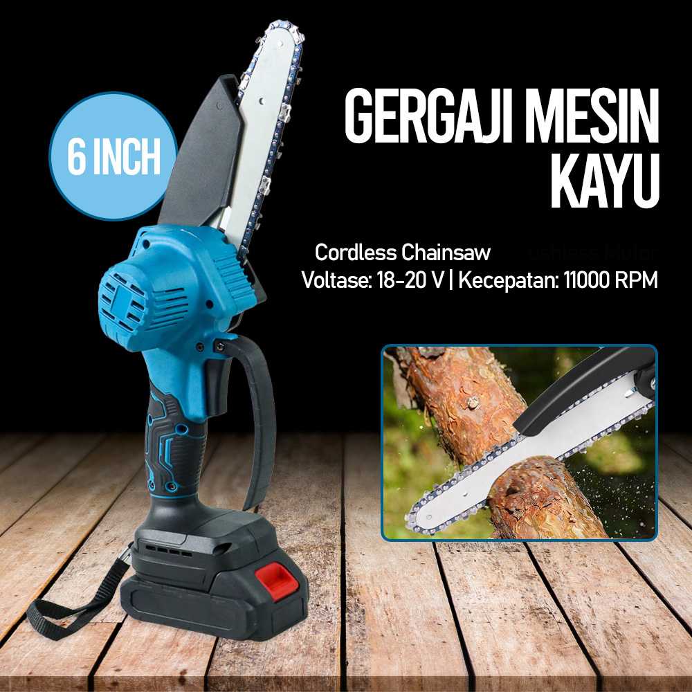 Jual Gergaji Listrik Kayu Mesin Senso Cordless Chainsaw Motor V D Shopee Indonesia