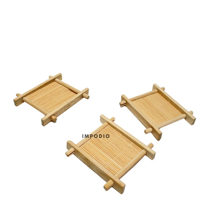 Jual IMPODIO mini bamboo coaster / bambu tatakan kayu gelas teh props ...