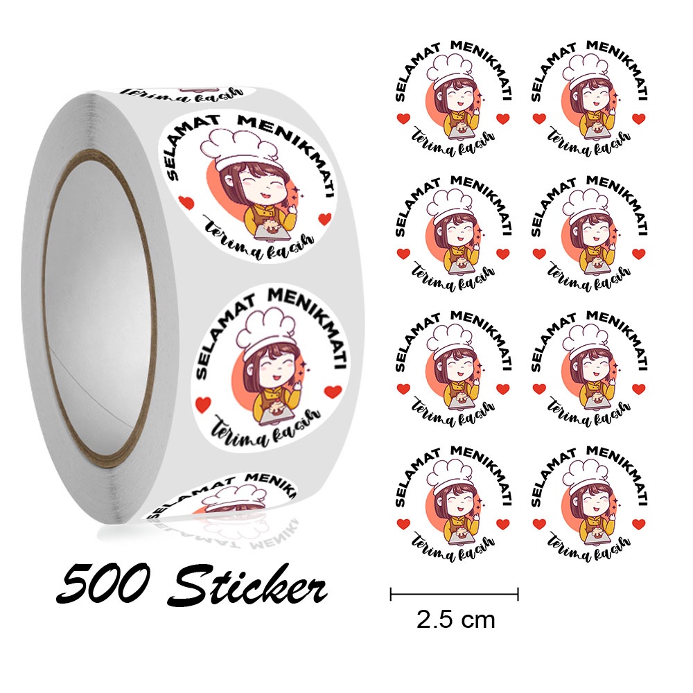 Jual Mall 500pcs Stiker Thankyou Selamat Menikmati Sticker Terima Kasih Serbaguna Makanan 2798