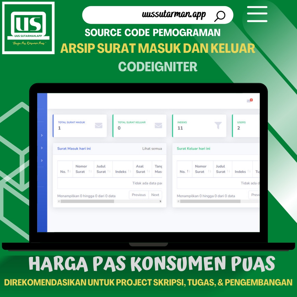 Jual Jual Source Code Aplikasi Arsip Surat Masuk Dan Keluar Berbasis