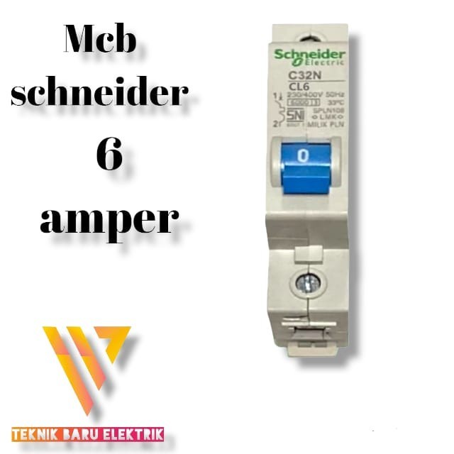 Jual Mcb 6a Schneider 1phase Original Biru Pln C32n Cl6 6 Ampere 1300