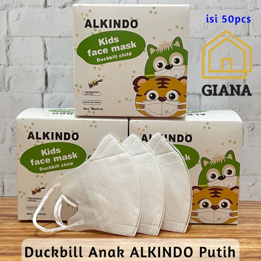 Jual GIA Masker Duckbill Alkindo Anak Hitam Putih Masker Duckbil Anak 1 ...