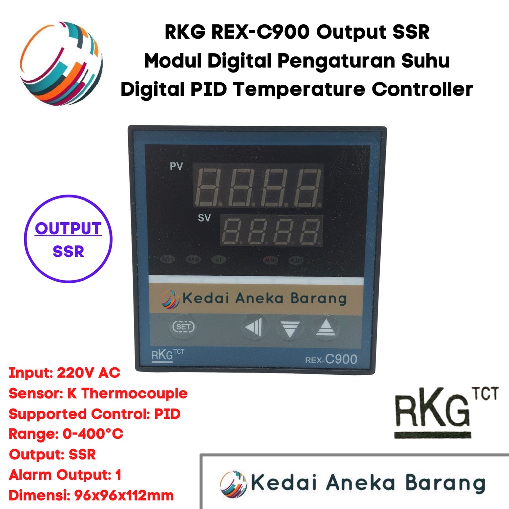 Jual PID Rex RKG C900 Rex-C900 Output SSR 220V AC 0-400C 400C Module ...