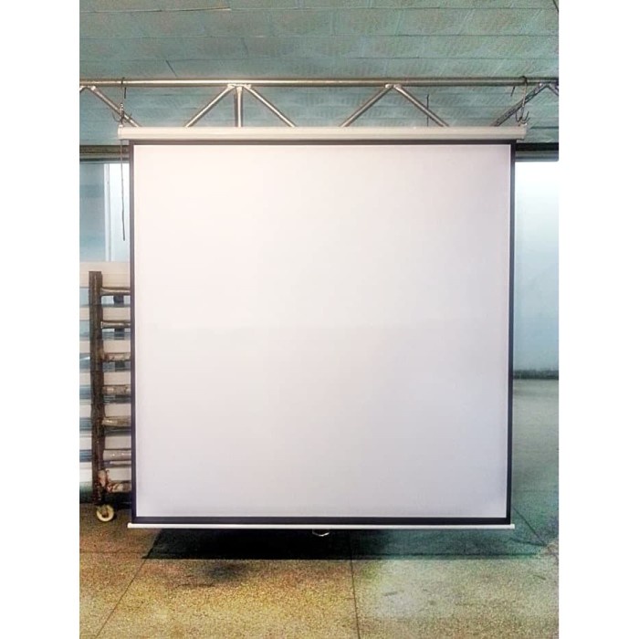 Jual Screen Projector Layar Proyektor Manual Gantung 70 178x178cm