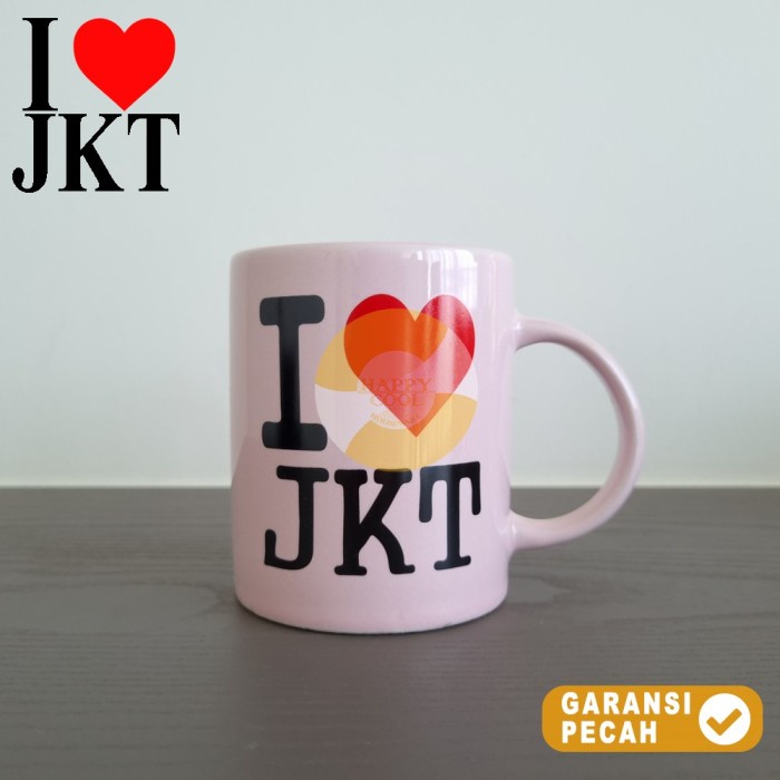 HOMECO 1pcs Mug 11oz I LOVE Jakarta Collection Gelas Minum Mug Nk