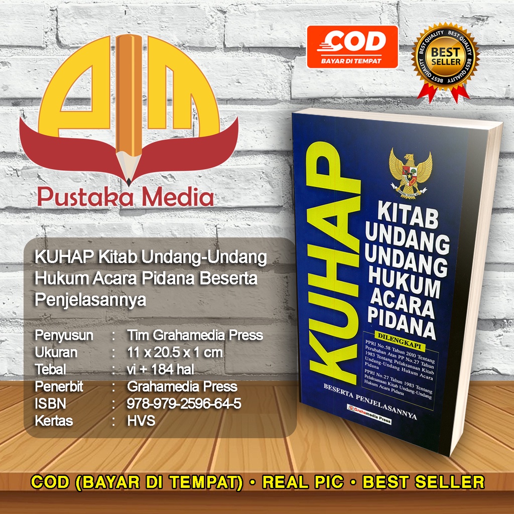 Jual KUHAP Kitab Undang-Undang Hukum Acara Pidana Beserta Penjelasannya ...