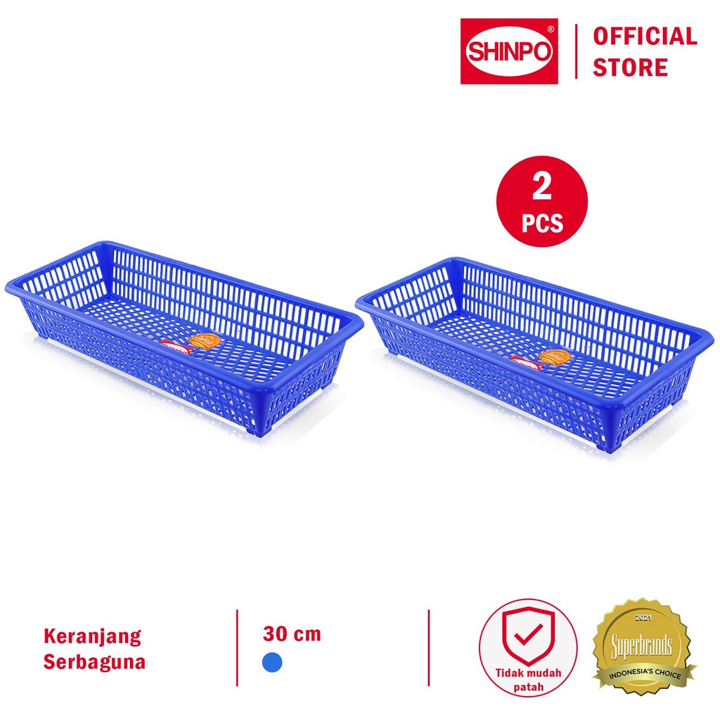 Jual Shinpo Combo 2 Keranjang Plastik Persegi Panjang 30 Cm Bakul Segi Astro Storage Penyimpanan 9378