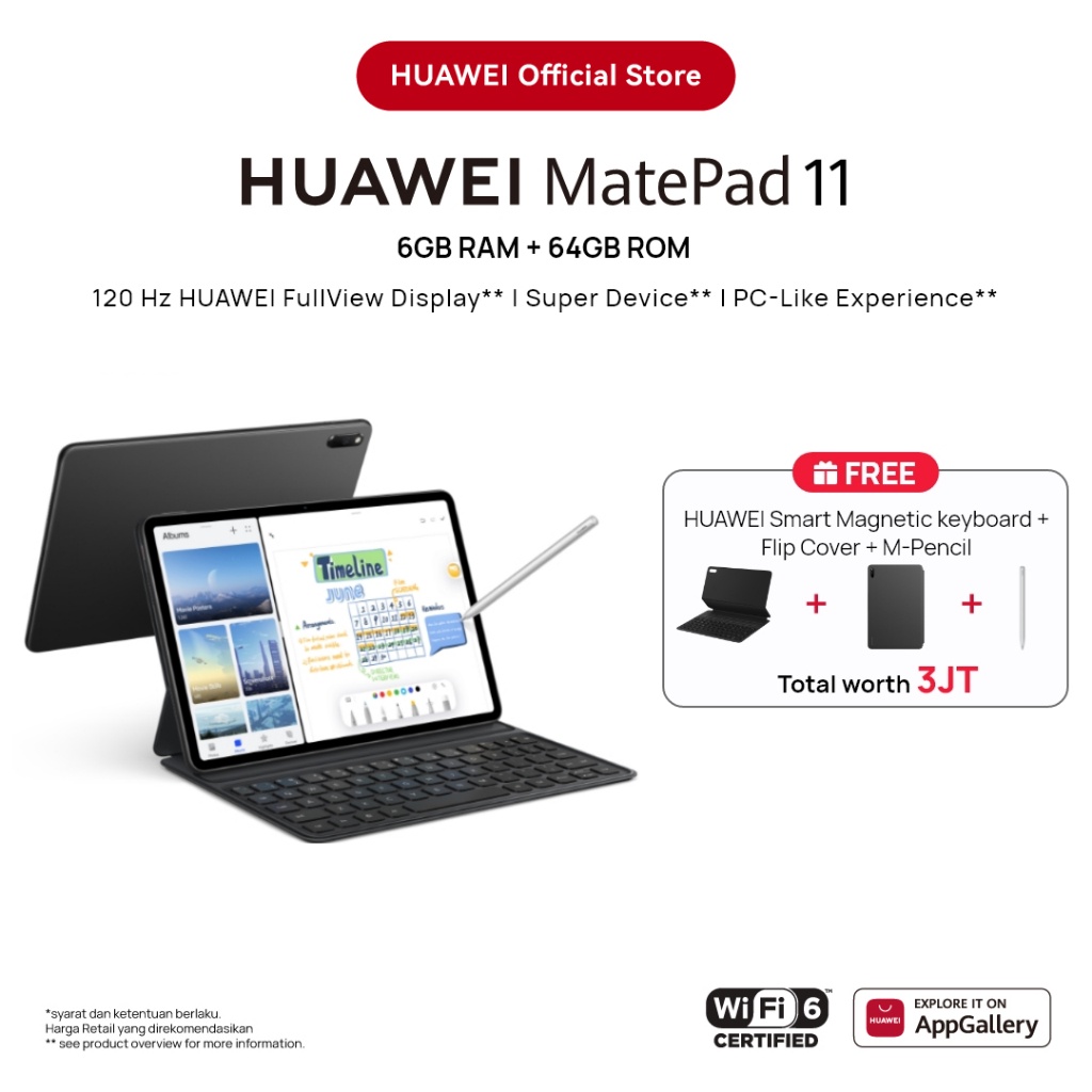 Jual HUAWEI MatePad 11 Tablet [6+64GB] + Smart Keyboard | MatePad 11 ...