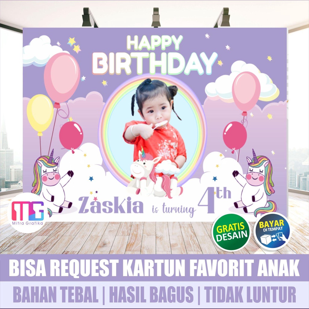 Jual Cetak Spanduk ultah anak tema unicron / banner ulang tahun anak