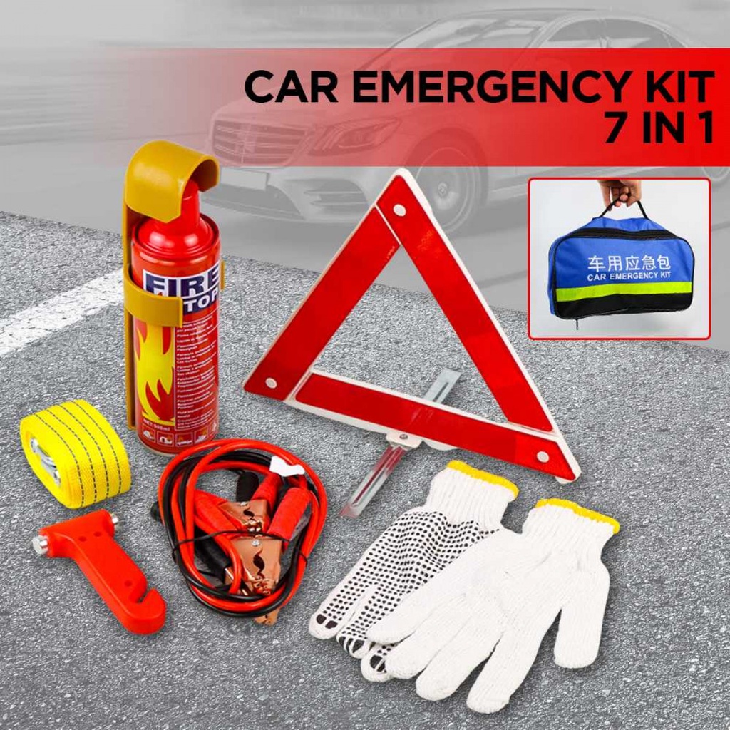 Jual Car Emergency Kit P3K Keselamatan Mobil 7 in 1 Mix Color Shopee