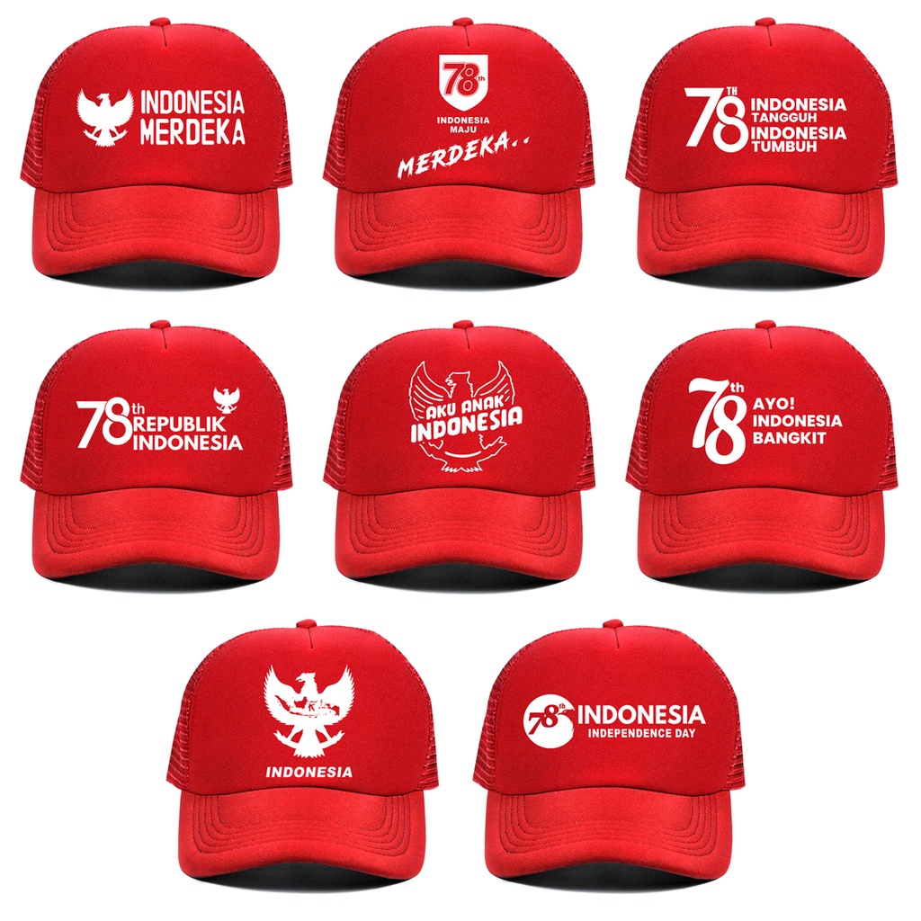 Jual Topi Trucker Dewasa Couple 17 Kemerdekaan Agustus Indonesia topi ...