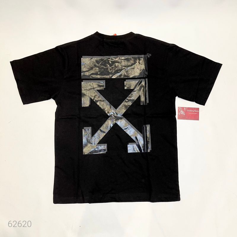 Jual Tshirt Offwhite Off White Diag Arrow Double Tape Allblack BNIP VT