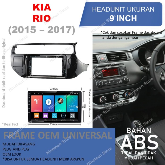 Jual Frame Panel KIA Rio 2015 - 2017 Untuk Head unit Android 9 Inch PnP ...