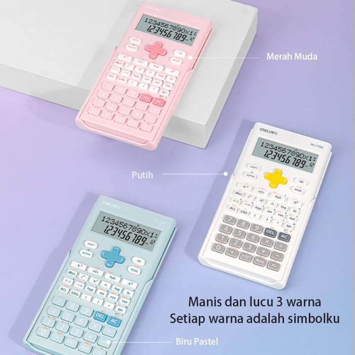 Jual Deli Scientific Calculator/ Kalkulator Ilmiah 12 Digit 240 Fungsi ...