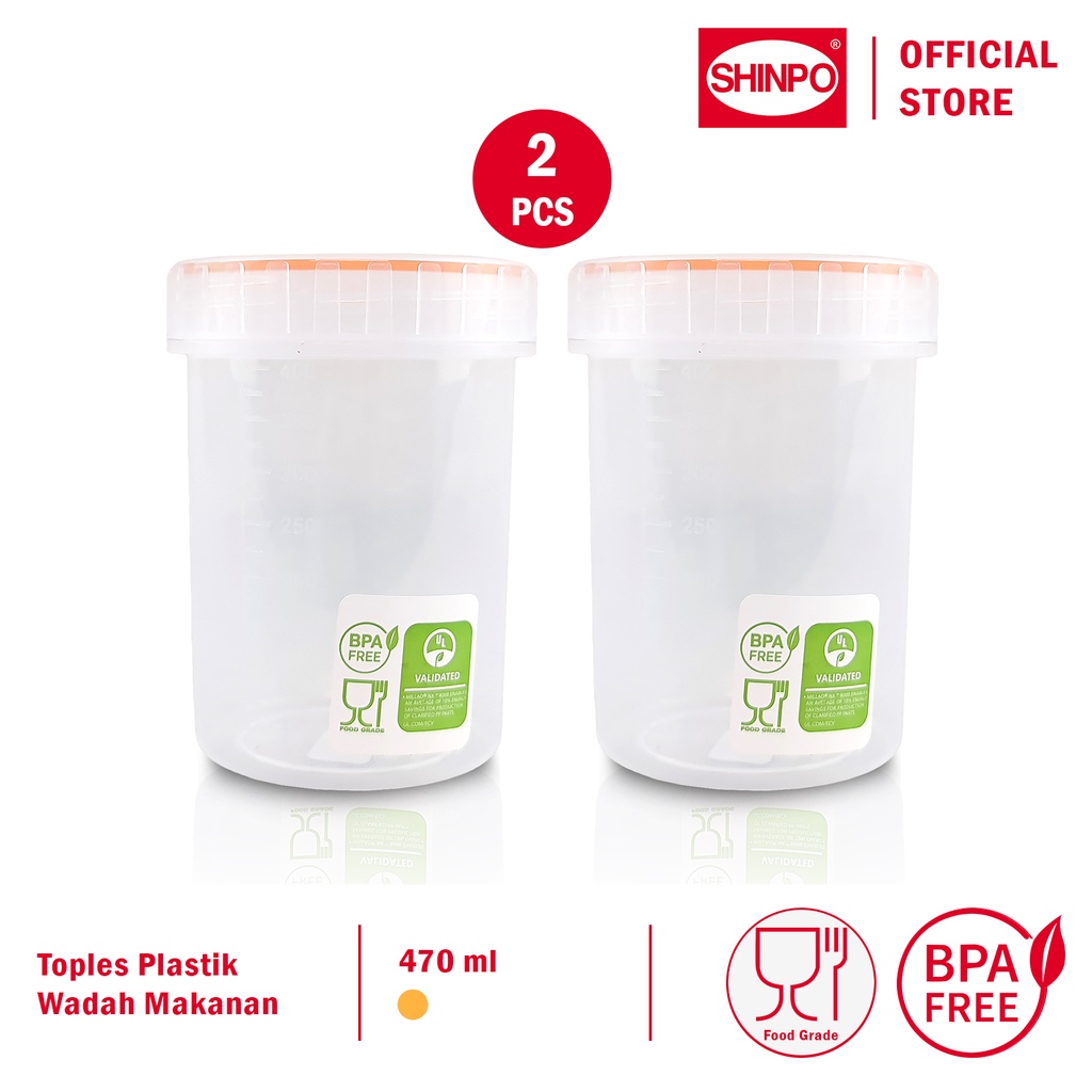 Jual Shinpo Combo 2 Toples Plastik Ukuran S 470 Ml Tempat Cemilan Food Storage Wadah Makanan Spo