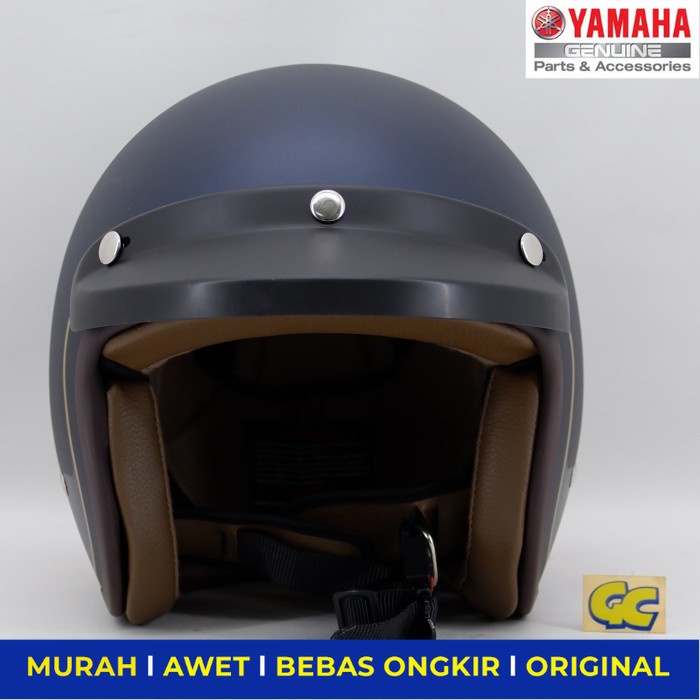 Jual Helm Half Face Yamaha Helmet YJN15 Uno Navy - Sparepart Sperpart ...