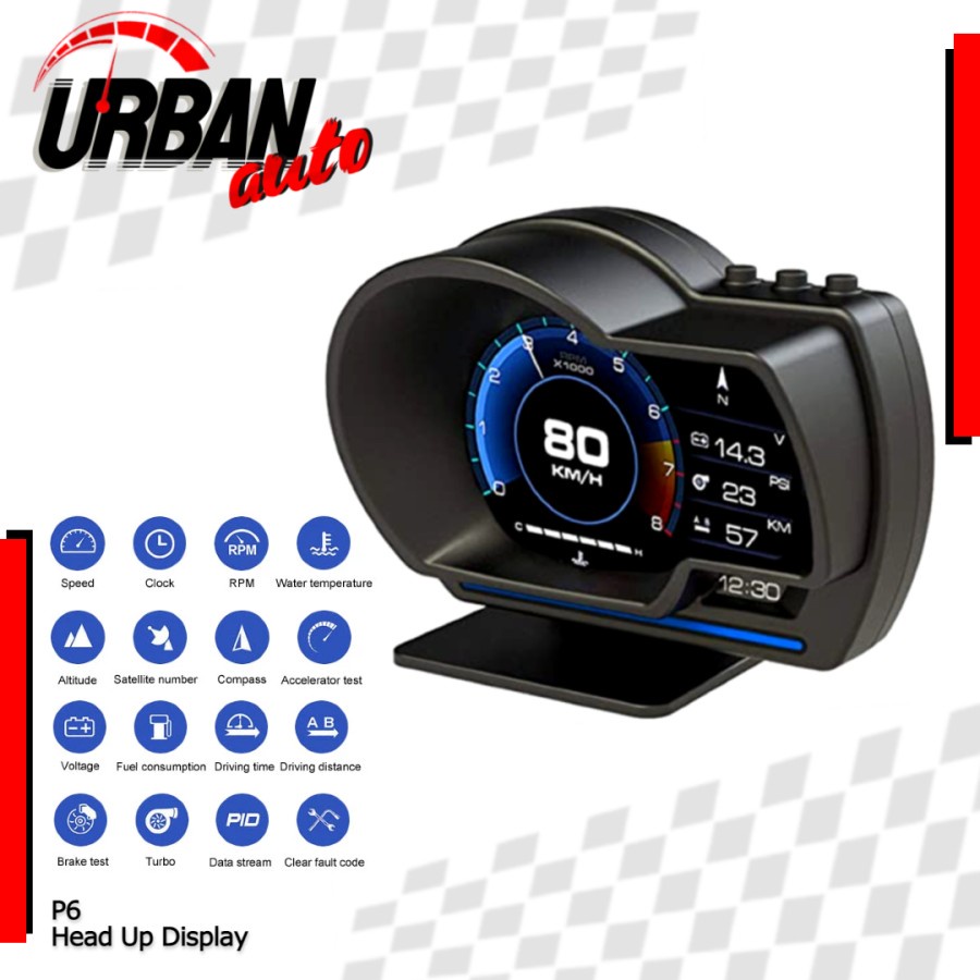 Jual HUD P6 Display Car Windshield Speedometer Projector System ...