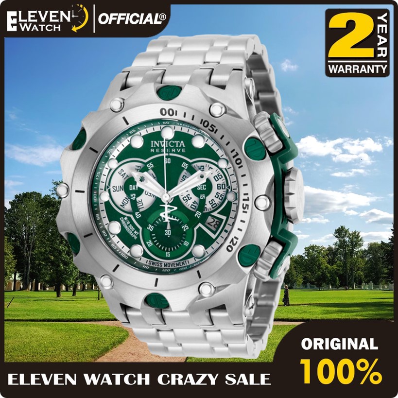 Promo Jam Tangan Pria Invicta 27788 Reserve Venom Chronograph Green Dial Original BM Garansi 2 Tahun COD 100 Authentic