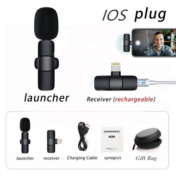 Topspot Mikrofon Nirkabel Lavalier Mic Portabel Audio Video Pembuatan Rekaman Wireless