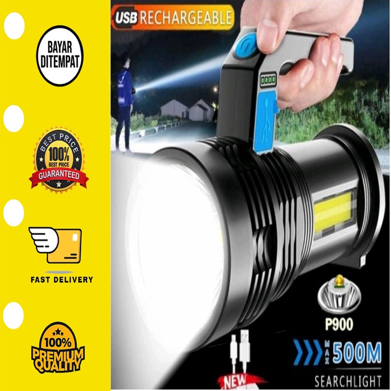 Jual Lampu Senter LED Jarak Jauh + COB Super Terang Free USB Charger ...