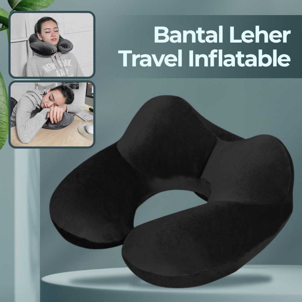 Jual Bantal Leher Travel Inflatable Neck Pillow U Shape