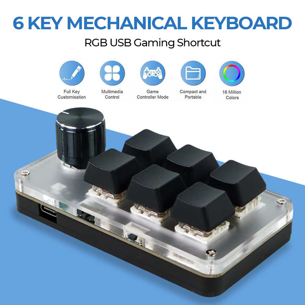 Jual 6 Key Mechanical Keyboard RGB USB Gaming Shortcut | Shopee Indonesia